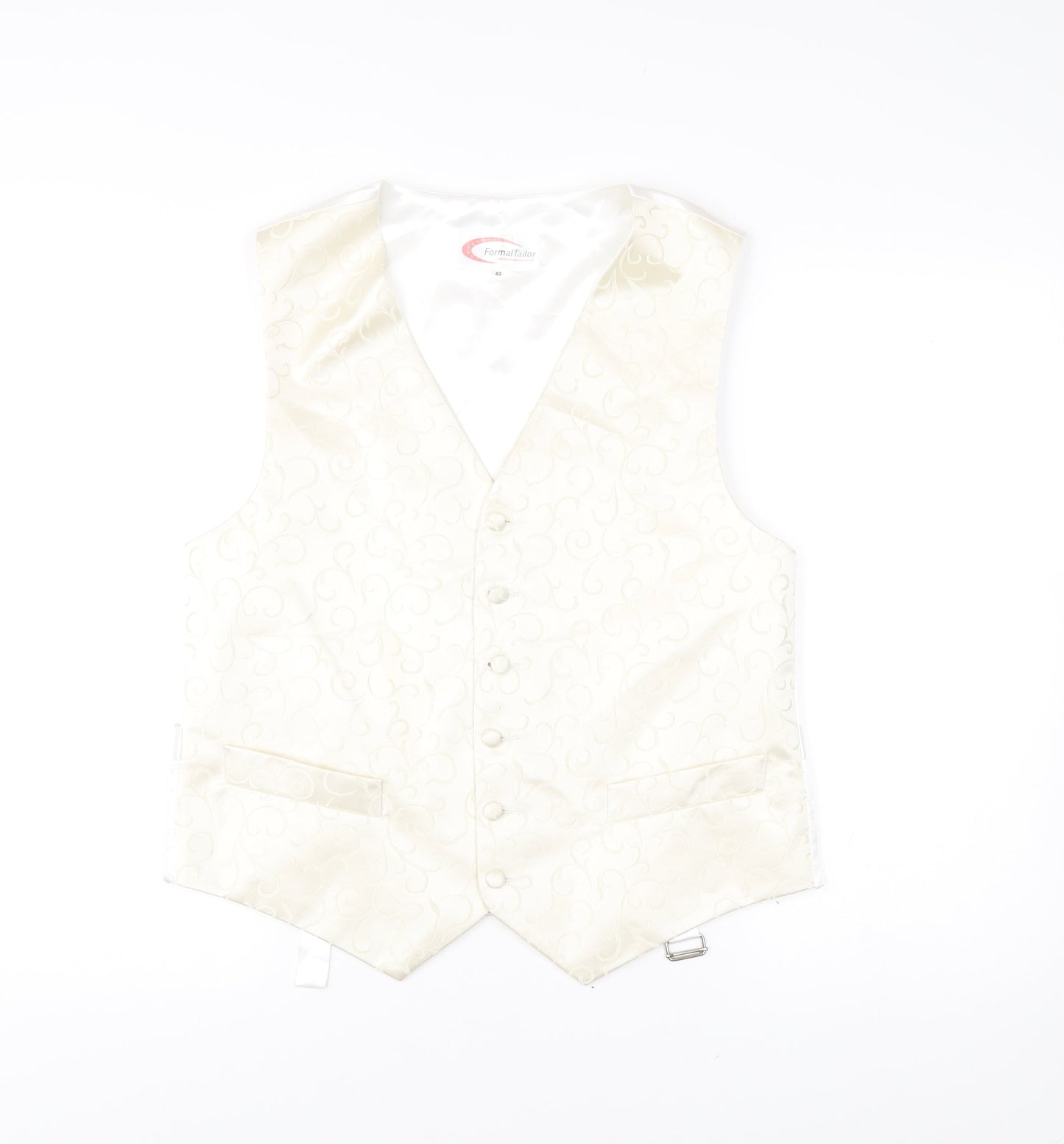 FormalTailor Men’s Ivory Satin Waistcoat 40R Wedding Party