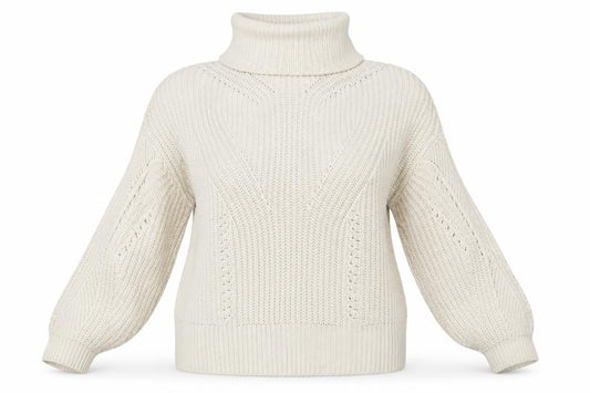 Topshop Women’s Beige Roll Neck Chunky Knit Jumper Size M