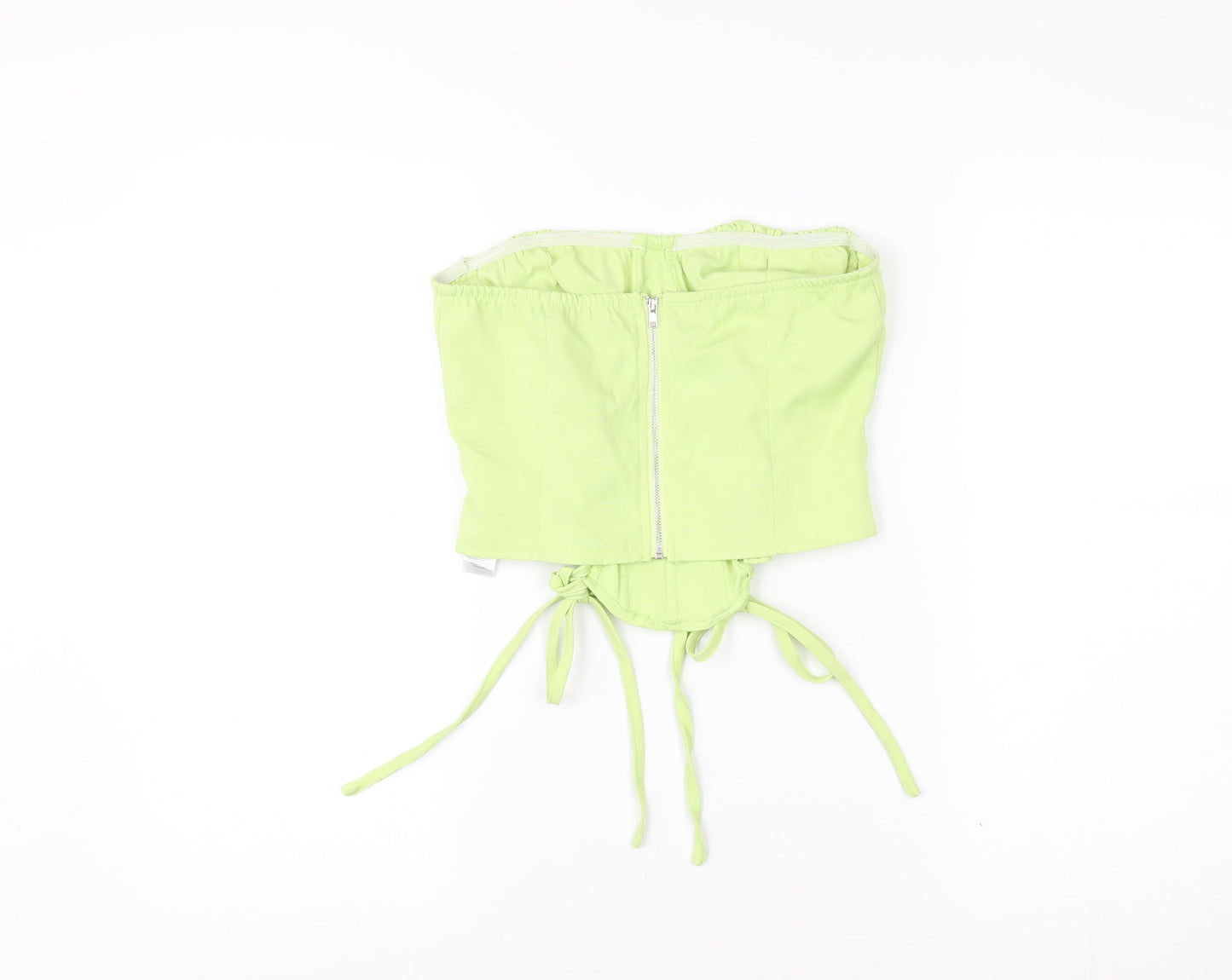 PrettyLittleThing Women’s Green Size 10 Strapless Corset Top
