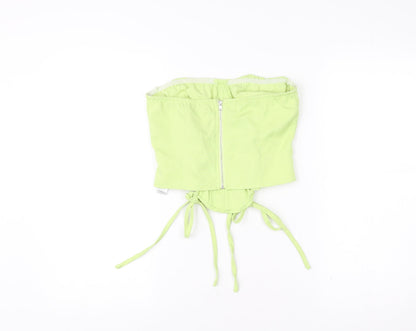 PrettyLittleThing Women’s Green Size 10 Strapless Corset Top