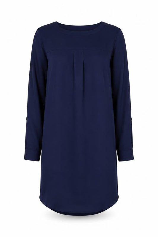 Adrienne Vittadini Women’s Blue Shift Dress Size 6 Long Sleeve Workwear