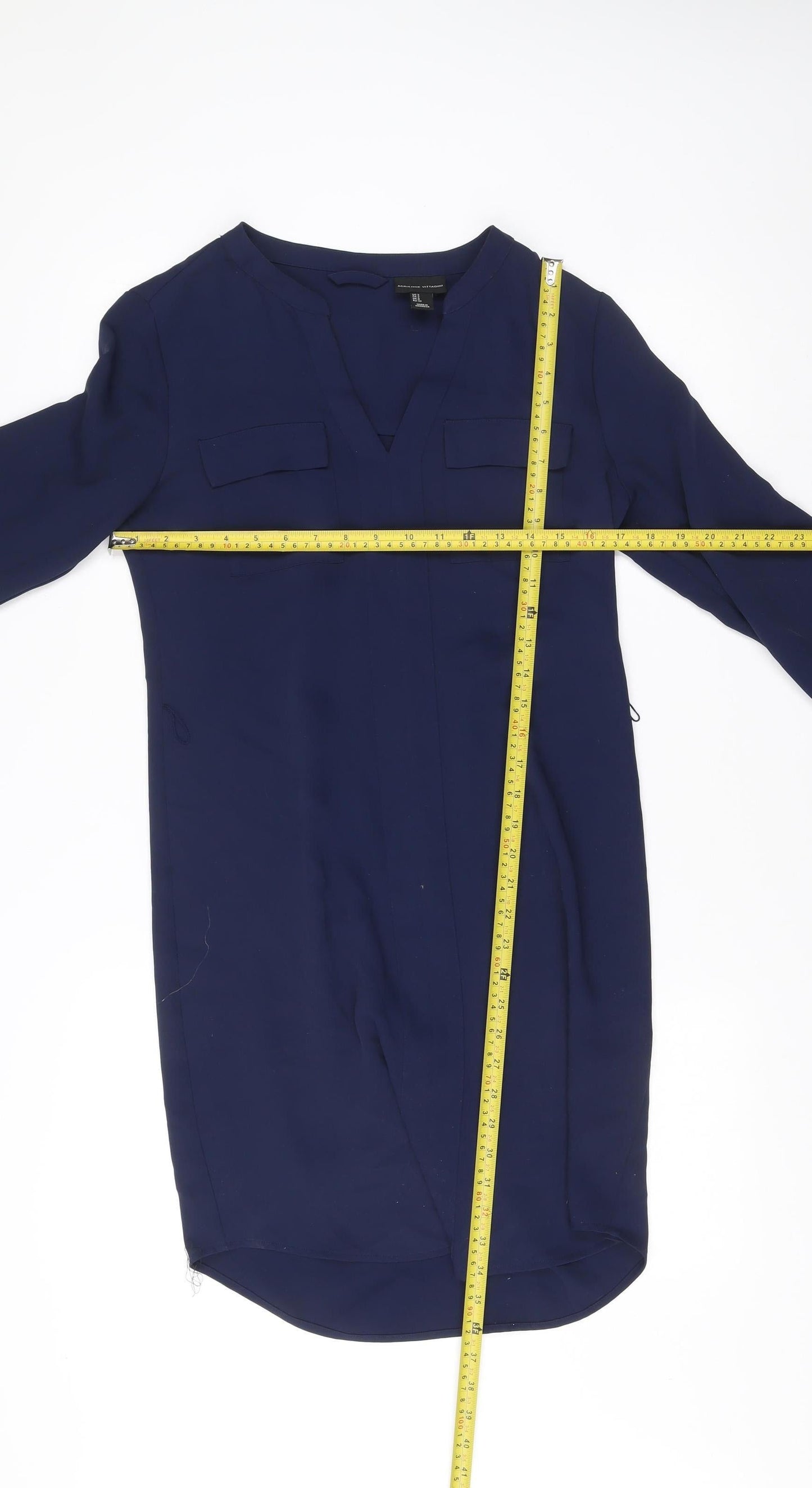 Adrienne Vittadini Women’s Blue Shift Dress Size 6 Long Sleeve Workwear