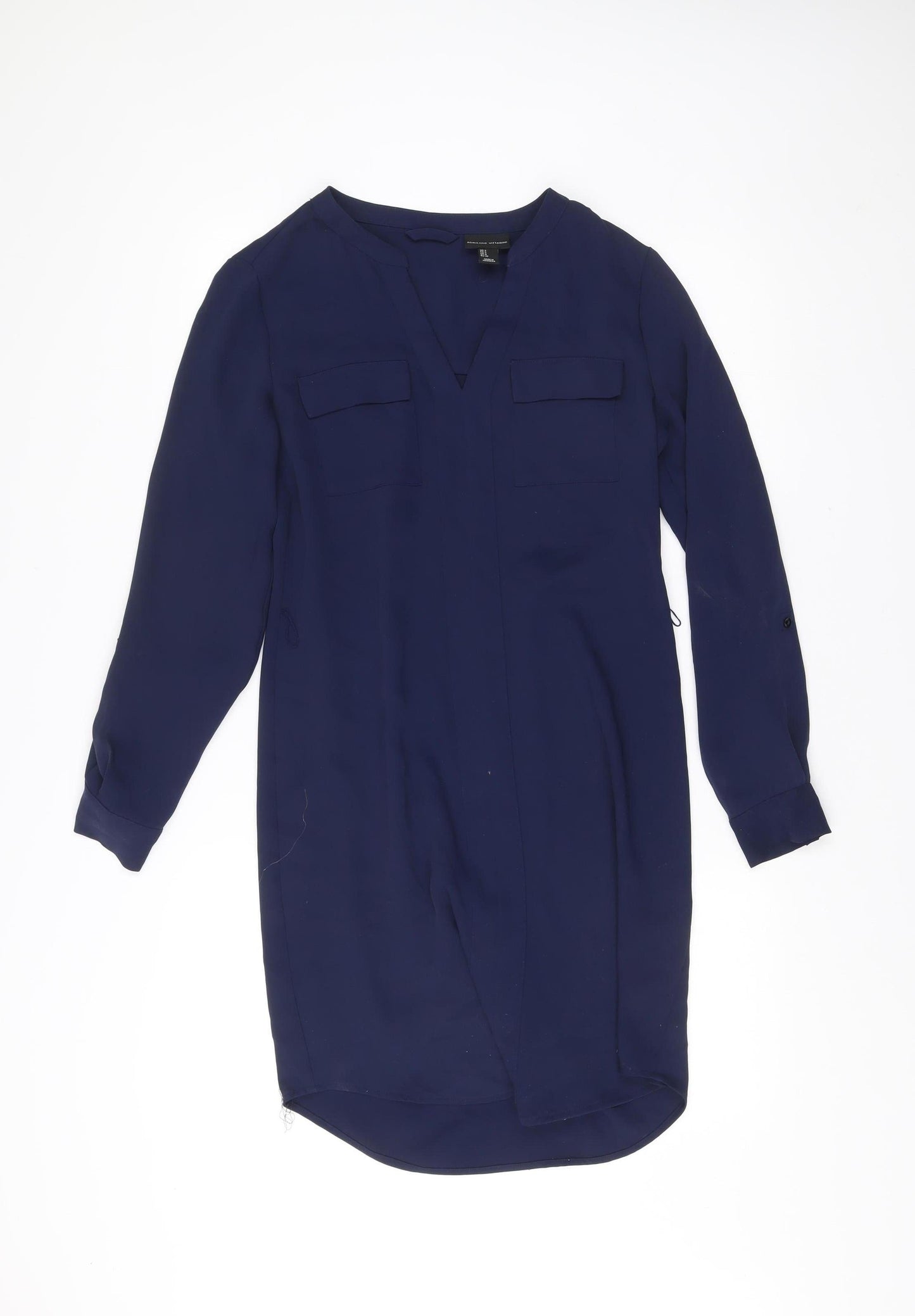 Adrienne Vittadini Women’s Blue Shift Dress Size 6 Long Sleeve Workwear