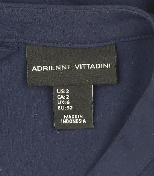 Adrienne Vittadini Women’s Blue Shift Dress Size 6 Long Sleeve Workwear