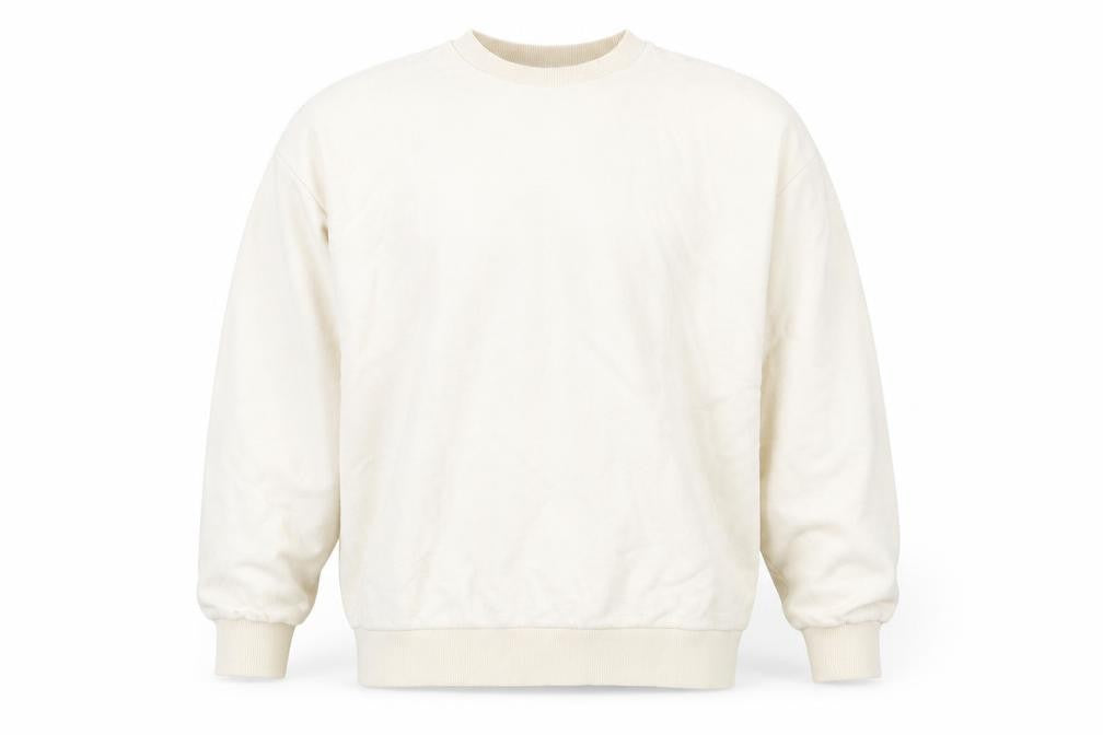 Front view of ASOS Men’s Beige Crew Neck Pullover Sweatshirt, size L