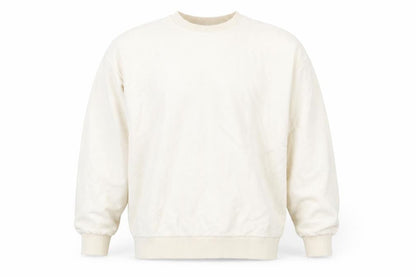 Front view of ASOS Men’s Beige Crew Neck Pullover Sweatshirt, size L