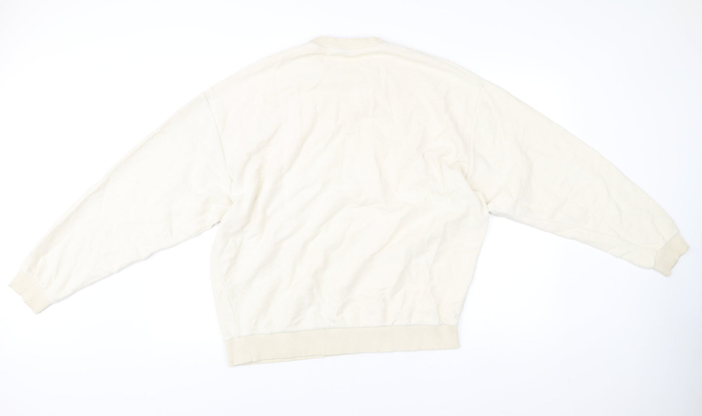 ASOS Men’s Beige Crew Neck Pullover Sweatshirt Size L