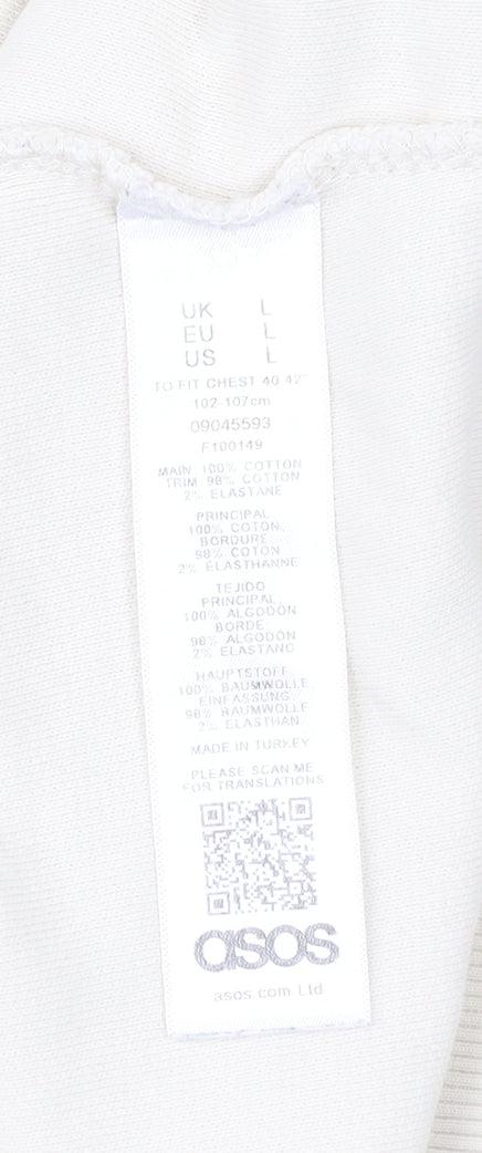 ASOS Men’s Beige Crew Neck Pullover Sweatshirt Size L