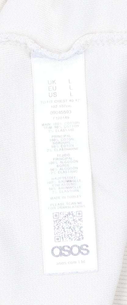 ASOS Men’s Beige Crew Neck Pullover Sweatshirt Size L