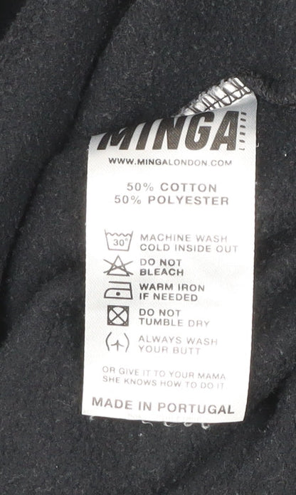 Minga London Womens Black Angel Print Fragile Sweatshirt XS UK 6