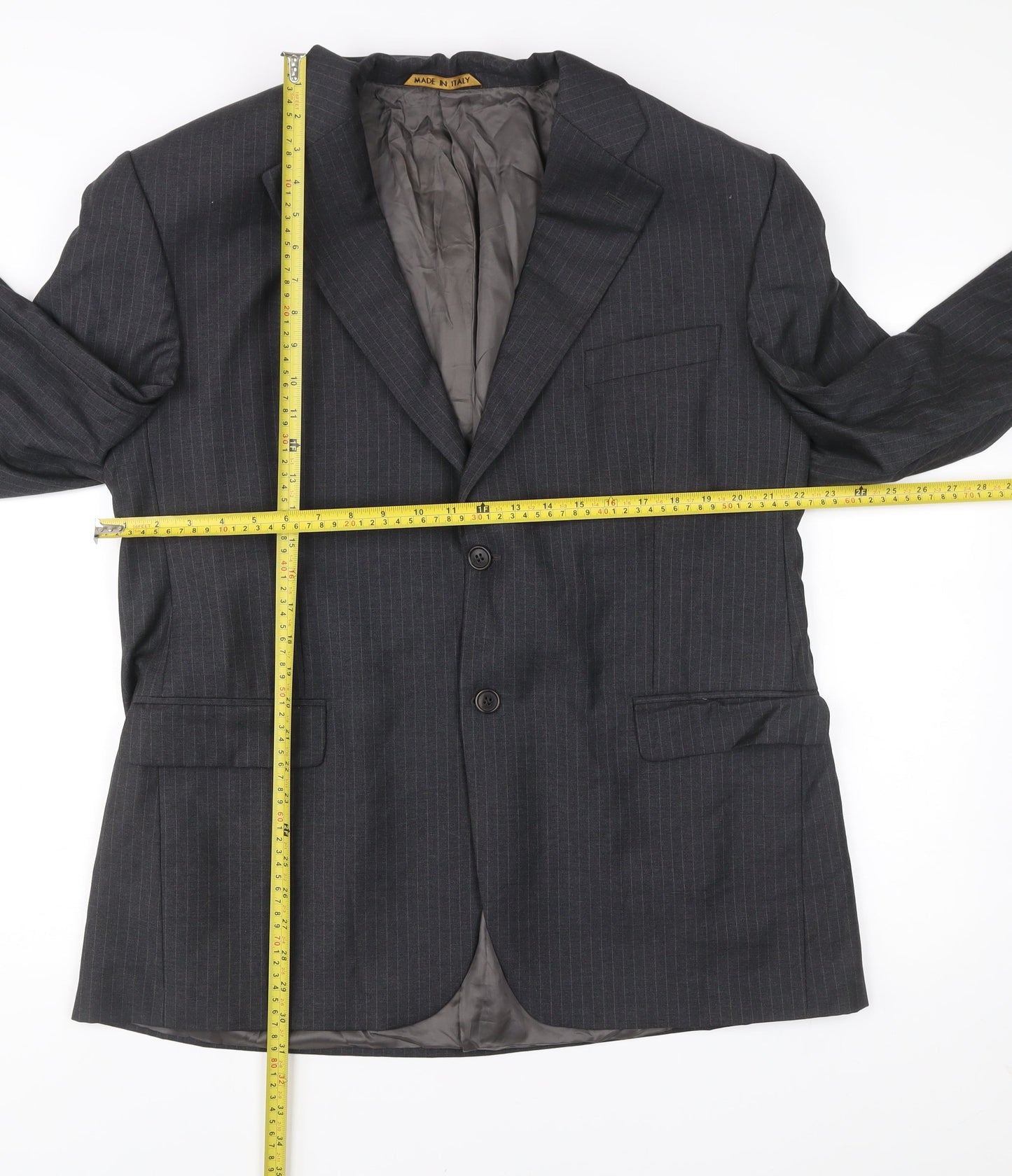 Marks & Spencer Men’s Grey 46S Wool Pinstripe Blazer Jacket
