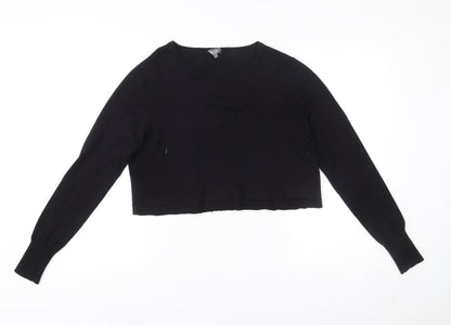 Phase Eight Womens Black Size 10 Crew Neck Long Sleeve Jumper