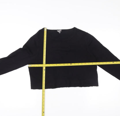 Phase Eight Womens Black Size 10 Crew Neck Long Sleeve Jumper