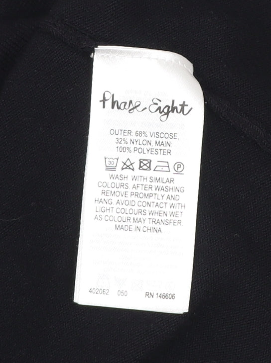 Phase Eight Womens Black Size 10 Crew Neck Long Sleeve Jumper