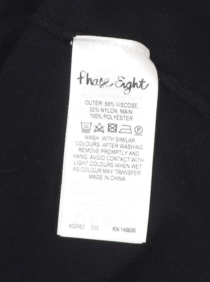 Phase Eight Womens Black Size 10 Crew Neck Long Sleeve Jumper