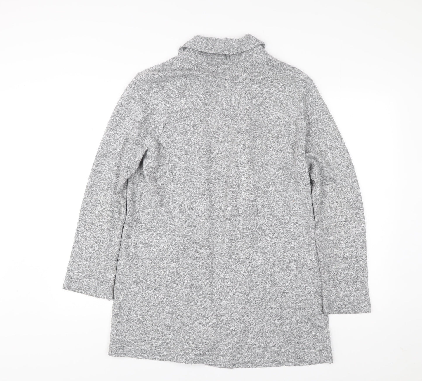 Mix El Womens Grey L Cardigan Knit Long Sleeve Open Front