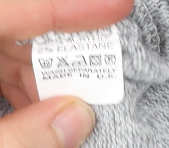 Mix El Womens Grey L Cardigan Knit Long Sleeve Open Front