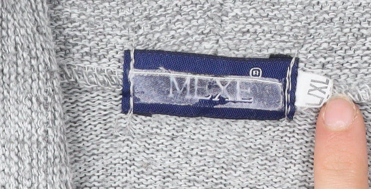 Mix El Womens Grey L Cardigan Knit Long Sleeve Open Front