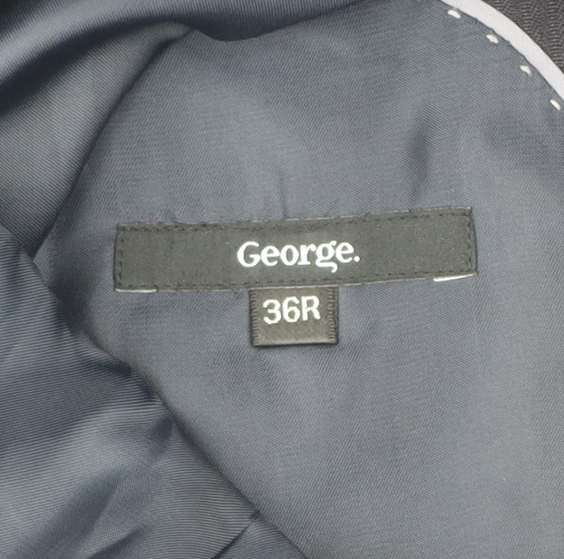 George Men’s Navy Blue 36R Suit Jacket Single Breasted Formal