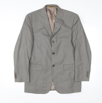 Marks and Spencer Men’s Grey Wool Suit Jacket Blazer 38 Chest