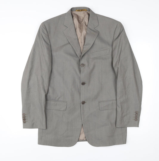 Marks and Spencer Men’s Grey Wool Suit Jacket Blazer 38 Chest