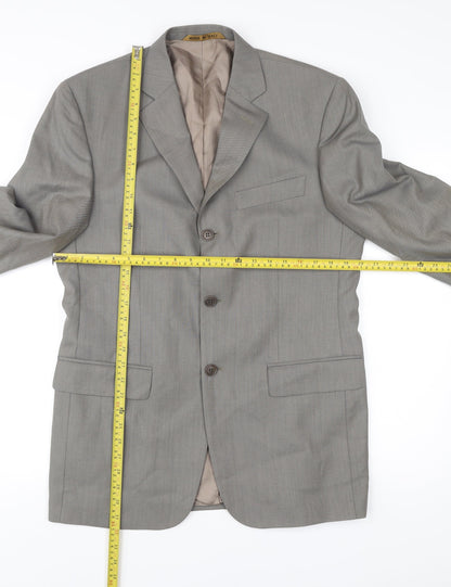 Marks and Spencer Men’s Grey Wool Suit Jacket Blazer 38 Chest