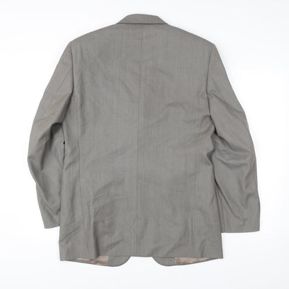Marks and Spencer Men’s Grey Wool Suit Jacket Blazer 38 Chest