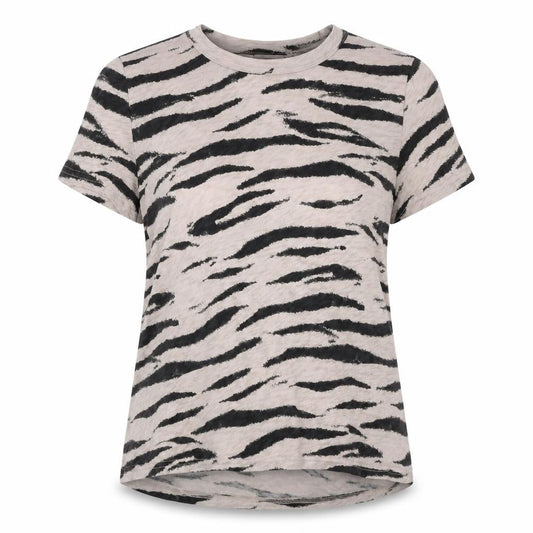 Rails Womens Beige Animal Print T-Shirt Size S Short Sleeve Cotton