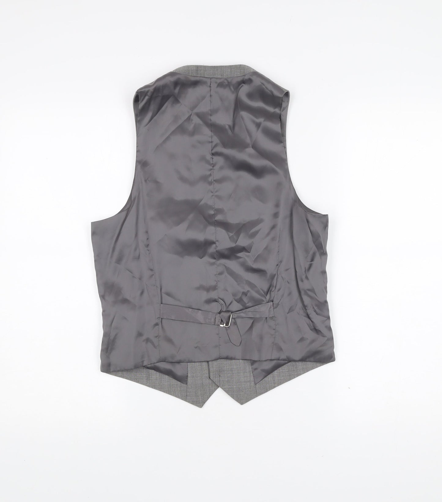 Topman Men's Grey Waistcoat Size 36 Slim Fit Wool Blend Formal