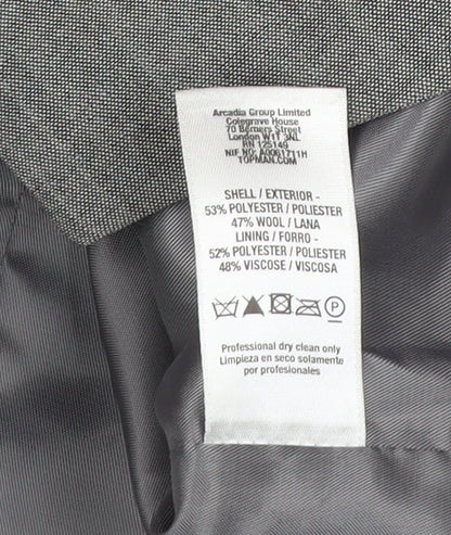 Topman Men's Grey Waistcoat Size 36 Slim Fit Wool Blend Formal
