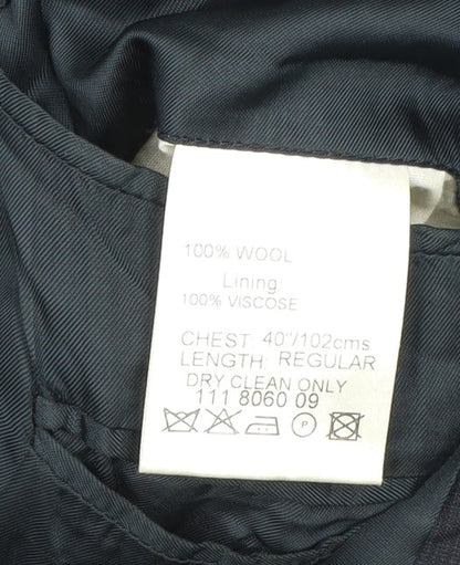 Mens UK Size 40 Moss Regular Blue Suit Jacket