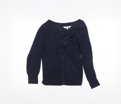 Rocha John Rocha Womens Blue Size 8 Cardigan Crew Neck Long Sleeve