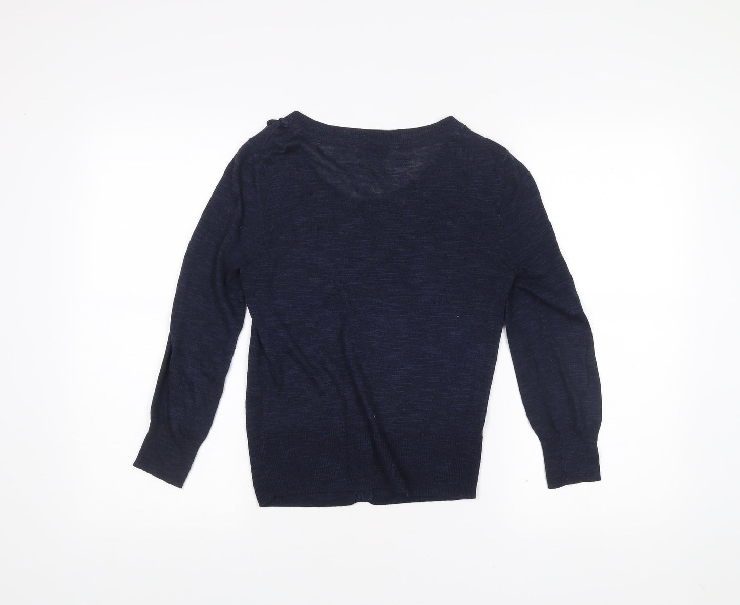 Rocha John Rocha Womens Blue Size 8 Cardigan Crew Neck Long Sleeve