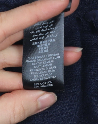 Rocha John Rocha Womens Blue Size 8 Cardigan Crew Neck Long Sleeve
