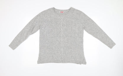 BHS Women’s Grey Cable-Knit Pullover Jumper Size 16