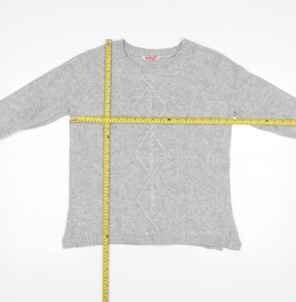 BHS Women’s Grey Cable-Knit Pullover Jumper Size 16
