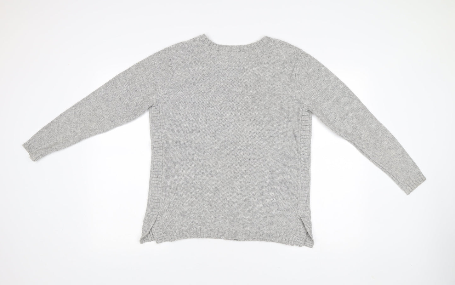 BHS Women’s Grey Cable-Knit Pullover Jumper Size 16