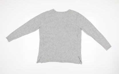 BHS Women’s Grey Cable-Knit Pullover Jumper Size 16