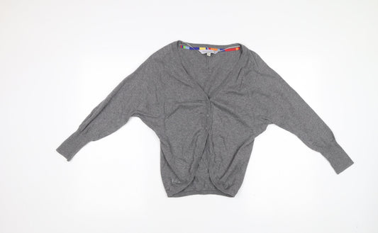 Womens UK Size 10 Fat Face Grey Cardigan Jumper