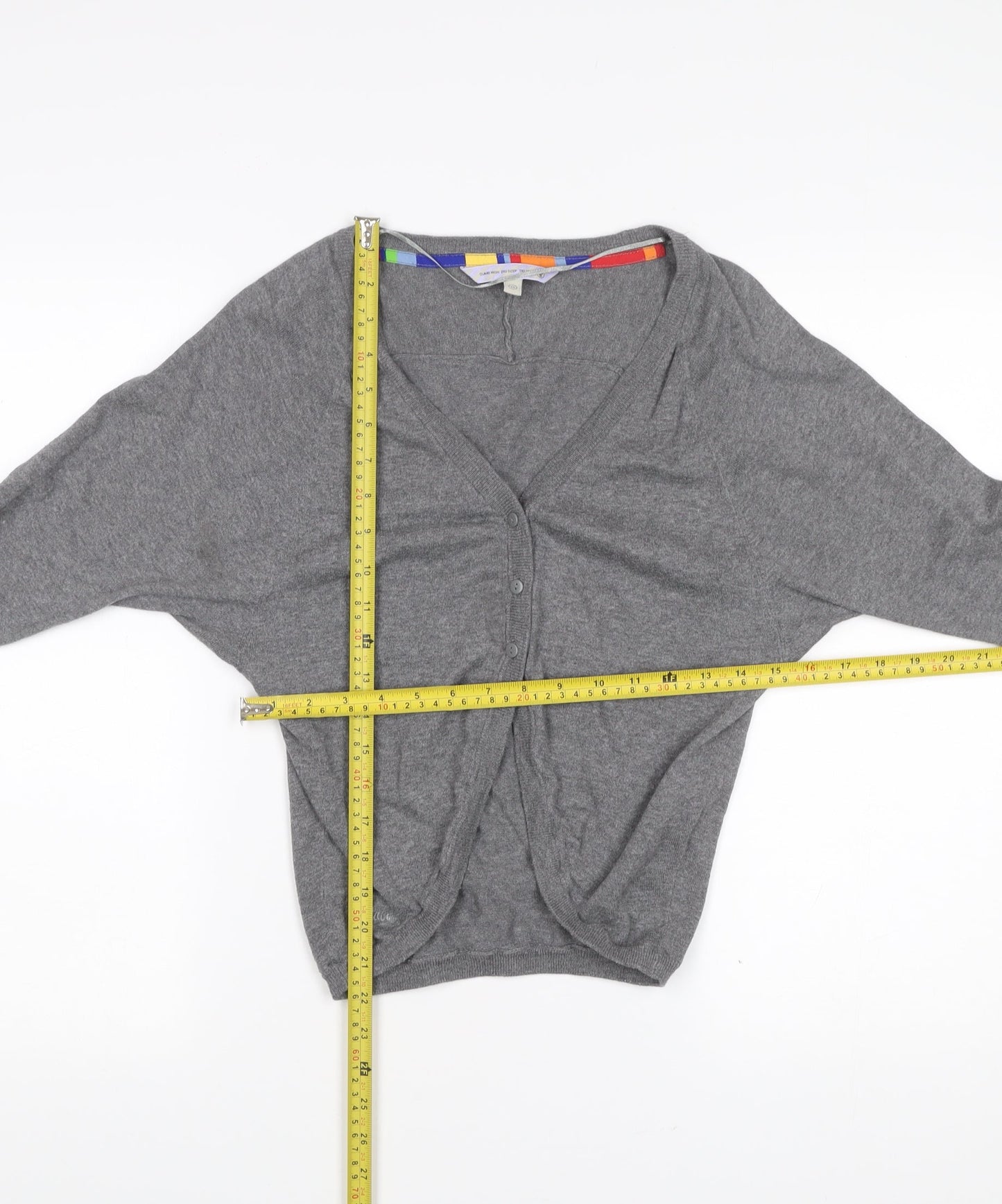 Womens UK Size 10 Fat Face Grey Cardigan Jumper