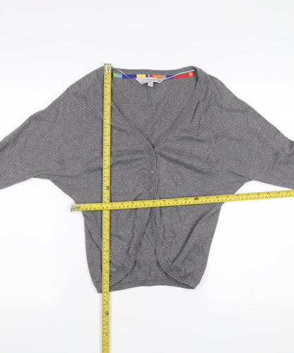 Womens UK Size 10 Fat Face Grey Cardigan Jumper