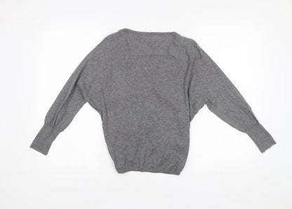 Womens UK Size 10 Fat Face Grey Cardigan Jumper