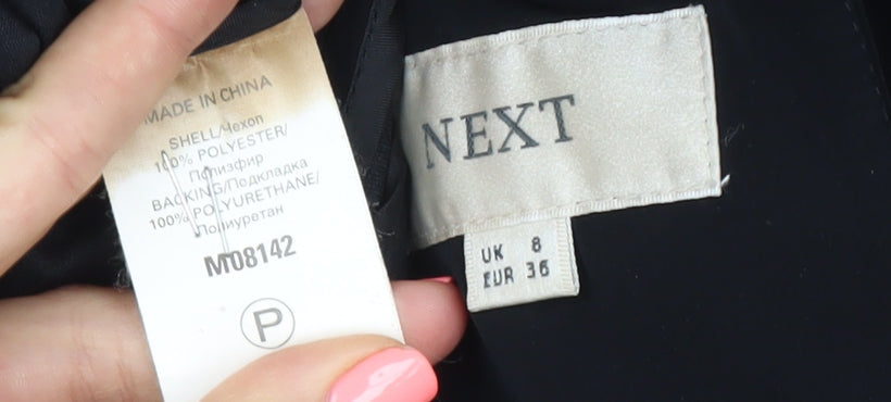 Next Womens Black Polyester Coat UK 8 Workwear Overcoat