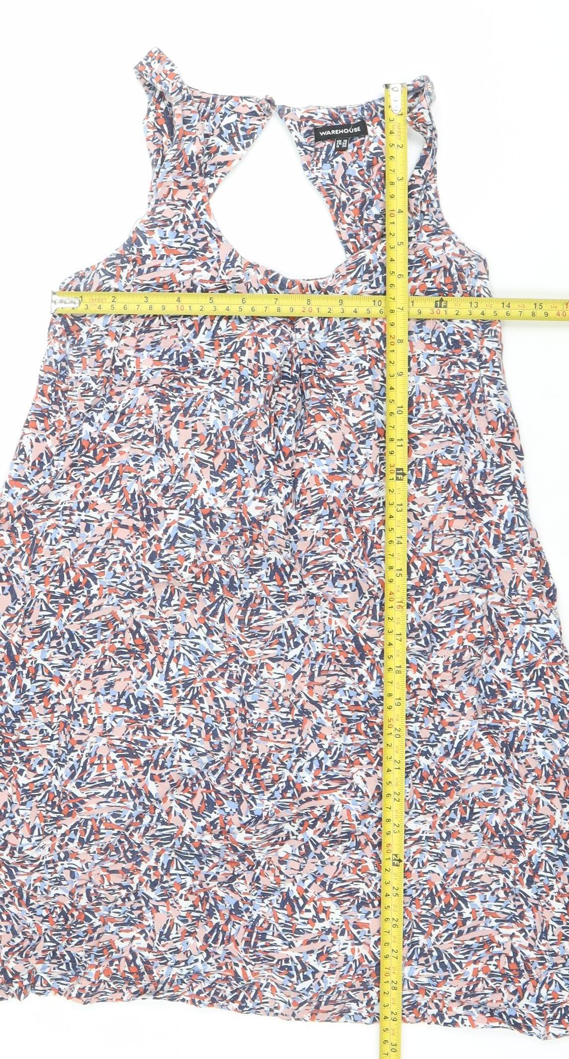 Warehouse Womens Multicoloured Viscose Tank Dress Size 10
