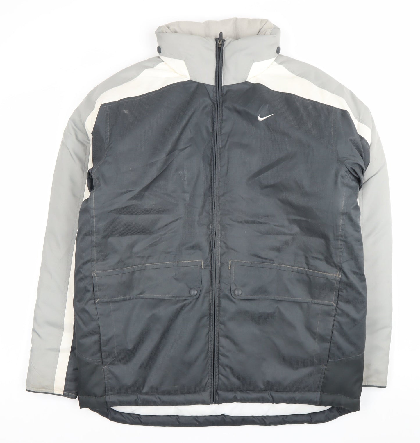 Nike Unisex Adults Grey Polyester Puffer Jacket Size M