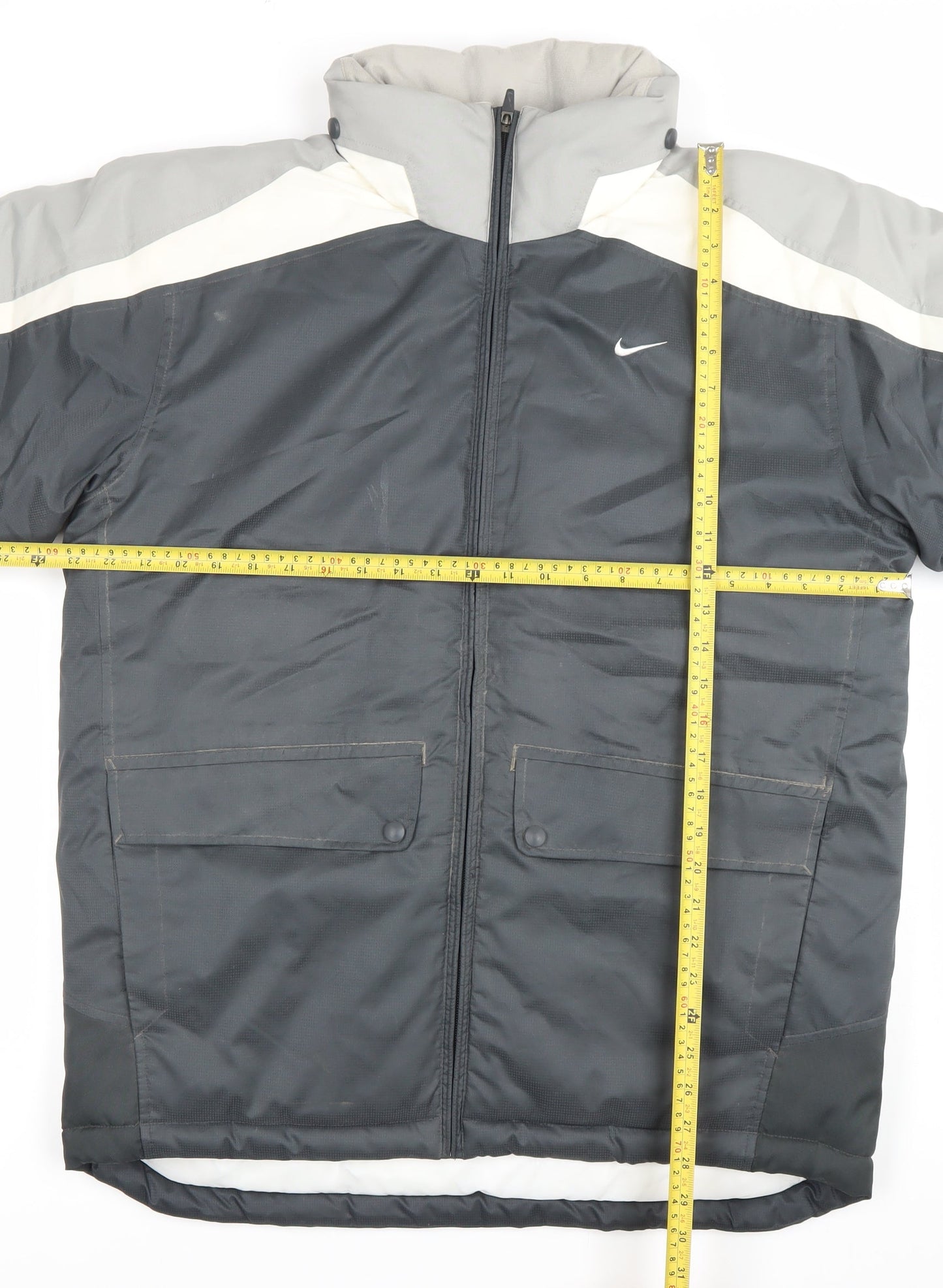 Nike Unisex Adults Grey Polyester Puffer Jacket Size M
