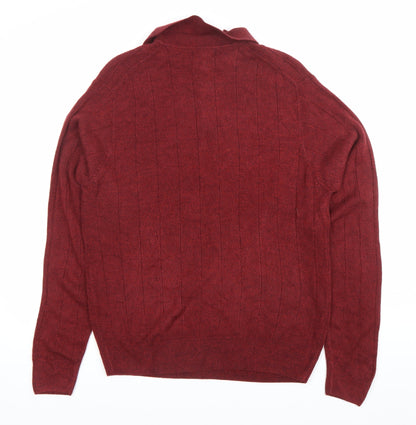 Dockers Men’s Red Long Sleeve Polo Knit Jumper Size M