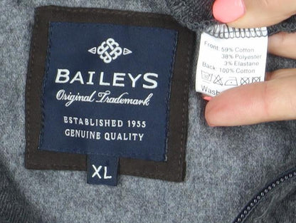 Baileys Men’s Grey XL Full Zip Sweatshirt Jacket with Pockets