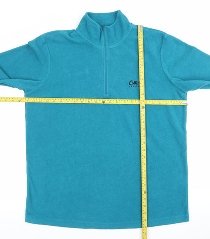 Cotton Traders Men’s Blue Fleece Sweatshirt L Mock Neck Half Zip