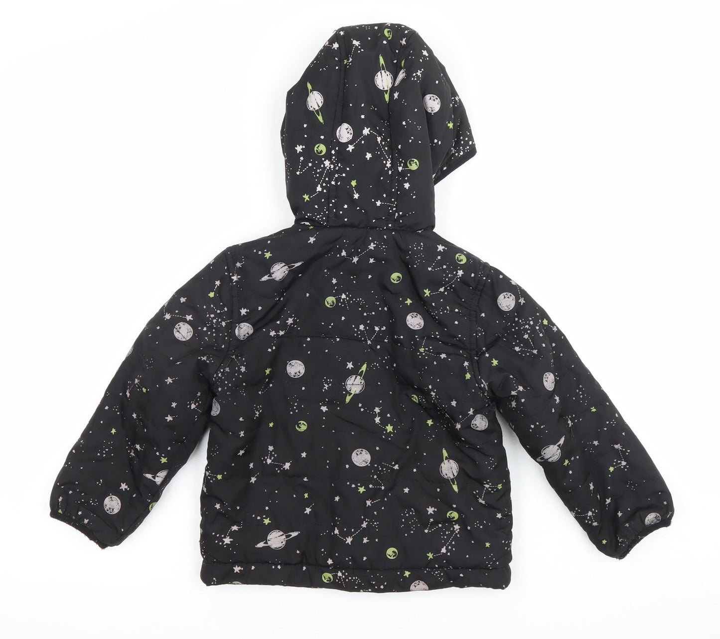 OshKosh B'gosh Boys Black Space Print Puffer Winter Jacket 3 Years
